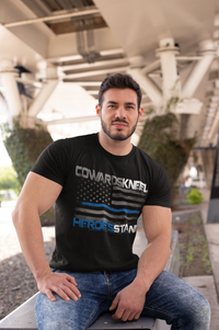Cowards Kneel Thin Blue Line Shirt T-Shirts 