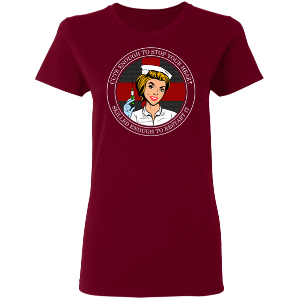 Cross Your Heart Nurse T-Shirt T-Shirts Garnet S 