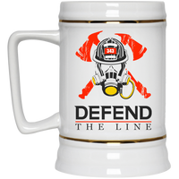 Defend The Line Firefighter Thin Red Line Beer Stein Drinkware White One Size 