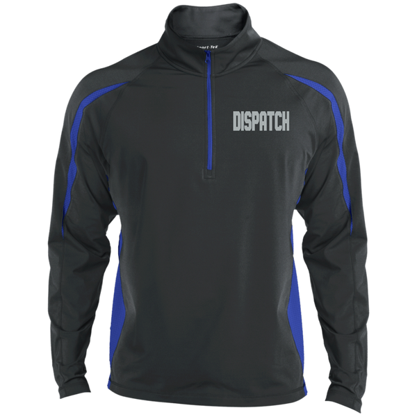 Embroidered Dispatch 1/2 Zip Performance Pullover Jackets CustomCat Charcoal/True Royal X-Small 