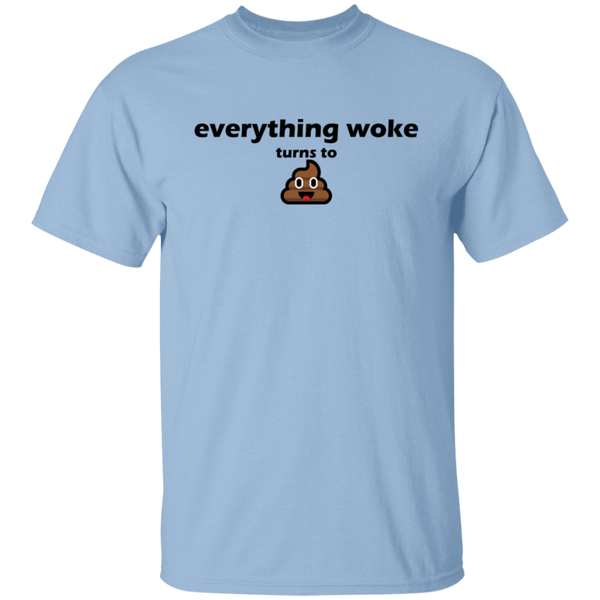Everything Woke Turns to Shit T-Shirt T-Shirts Light Blue S 