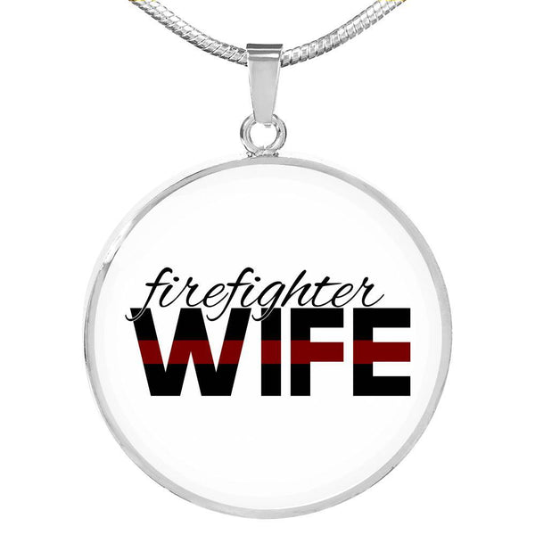 Firefighter Wife Engravable Necklace - Silver or Gold Jewelry ShineOn Fulfillment Luxury Necklace (Silver) No 