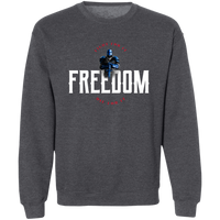 Freedom: Fight for It. Die for It. Athletic Patriotic Pullover Sweatshirt Sweatshirts Dark Heather S 