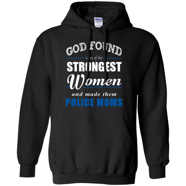 God Found Police Moms Hoodie Sweatshirts CustomCat Black Small 