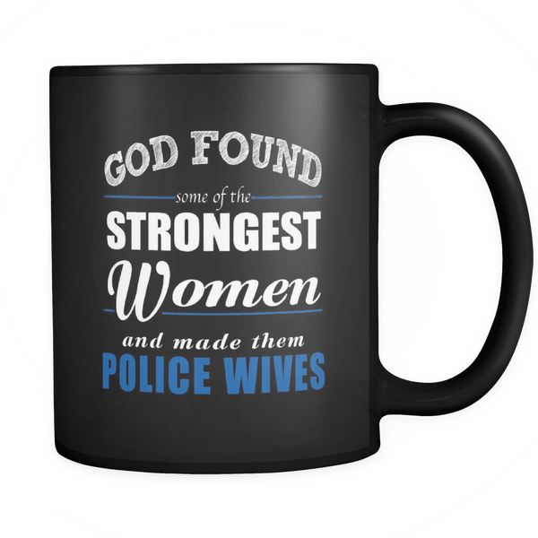 God Found Police Wives Coffee Mug Drinkware teelaunch God Found Police Wives 