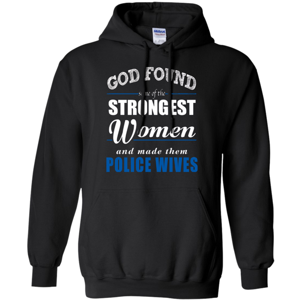 God Found Police Wives Hoodie Sweatshirts CustomCat Black Small 