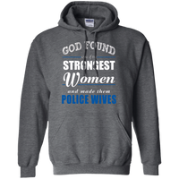 God Found Police Wives Hoodie Sweatshirts CustomCat Dark Heather Small 