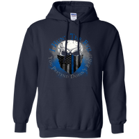 I Hunt The Evil Thin Blue Line Hoodie Sweatshirts CustomCat Navy Small 