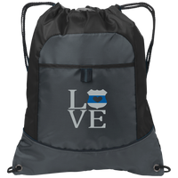 LEO Love Embroidered Cinch Pack Bags Deep Smoke/Black One Size 