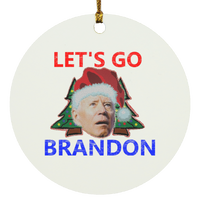 Let's Go Brandon Christmas Tree Ornament Housewares White One Size 