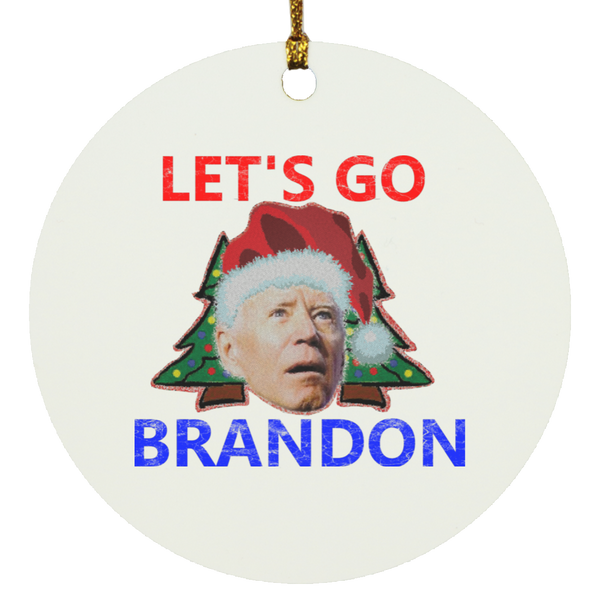 Let's Go Brandon Christmas Tree Ornament Housewares White One Size 