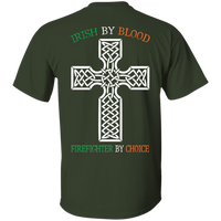 Men's Double Sided Irish by Blood Firefighter T-Shirt T-Shirts 