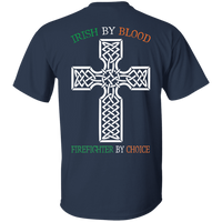 Men's Double Sided Irish by Blood Firefighter T-Shirt T-Shirts 