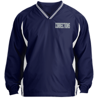 Men's Embroidered Corrections Pullover Windshirt Jackets True Navy/White X-Small 