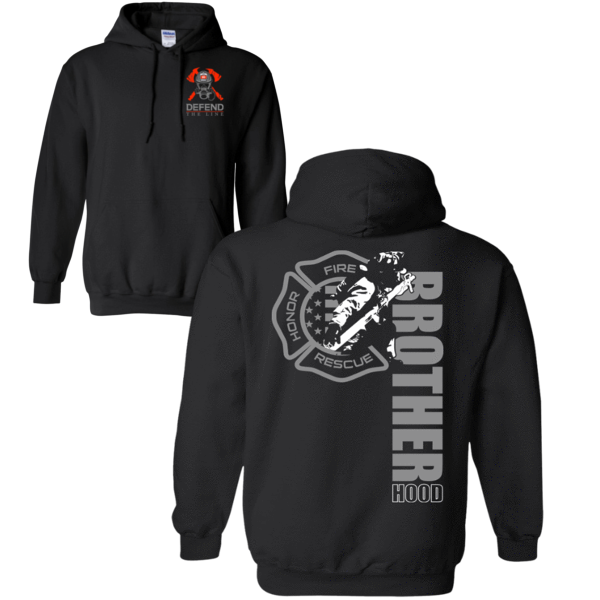 Men's Firefighter Brotherhood Hoodie Sweatshirts Black S 