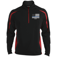 Men's Thin White Line EMT Embroidered Performance Pullover Jackets Black/True Red X-Small 