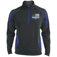 Men's Thin White Line EMT Embroidered Performance Pullover Jackets Charcoal Grey/True Royal X-Small 