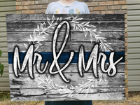 Mr & Mrs Thin Blue Line Canvas Decor ViralStyle 