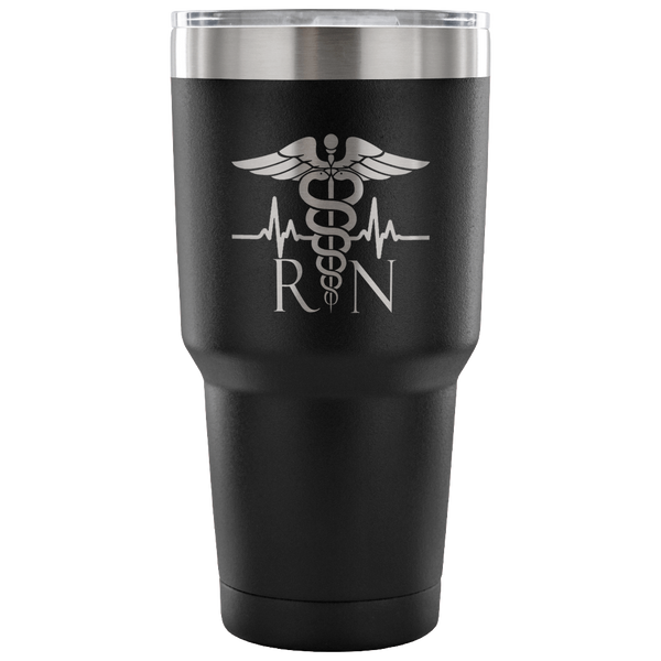 Nurse RN Tumbler Tumblers teelaunch 30 Ounce Vacuum Tumbler - Black 