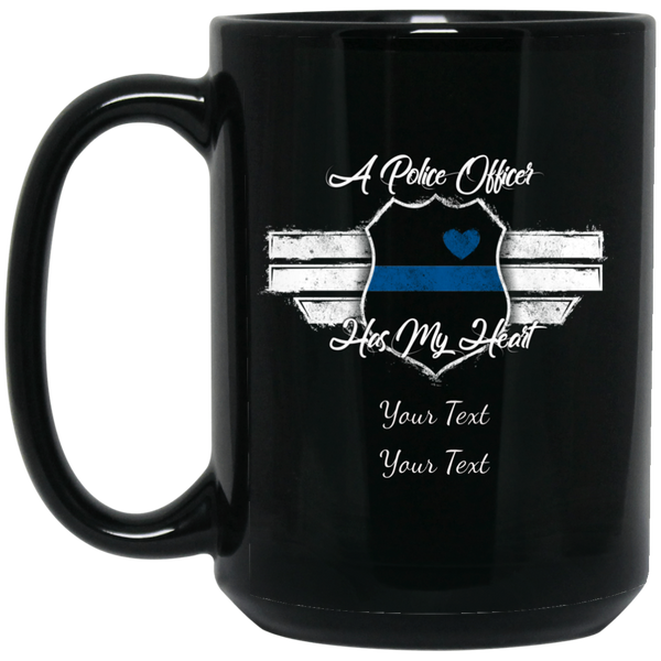 Personalized An Officer Has My Heart Mug Drinkware Black One Size 