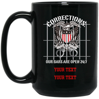 Personalized Corrections Thin Grey Line Open Bars Mug Drinkware Black One Size 