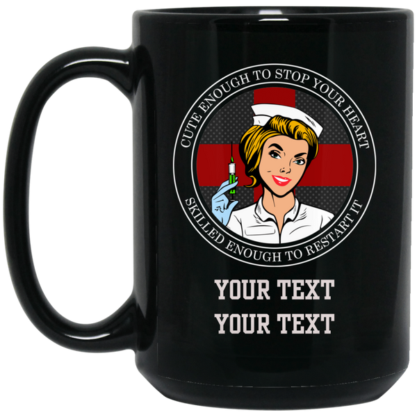 Personalized Cross Your Heart Nurse Mug Drinkware Black One Size 