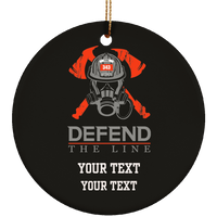 Personalized Defend The Line Firefighter Skull Ornament Housewares Black One Size 