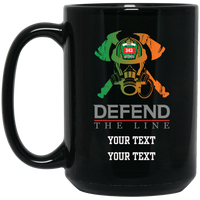 Personalized Defend The Line irish Firefighter Mask Mug Drinkware Black One Size 