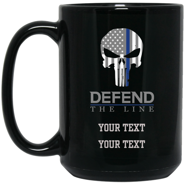 Personalized Defend The Line Punisher Mask Mug Drinkware Black One Size 