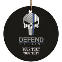 Personalized Defend The Line Punisher Ornament Housewares Black One Size 