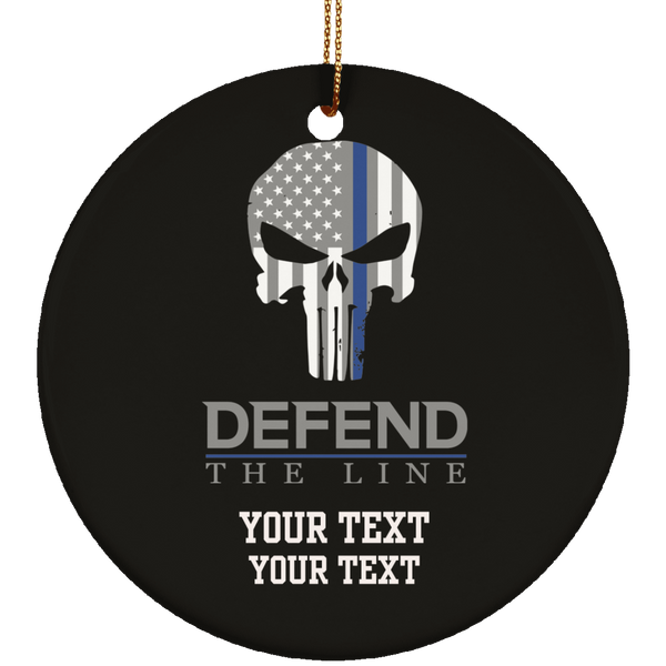 Personalized Defend The Line Punisher Ornament Housewares Black One Size 