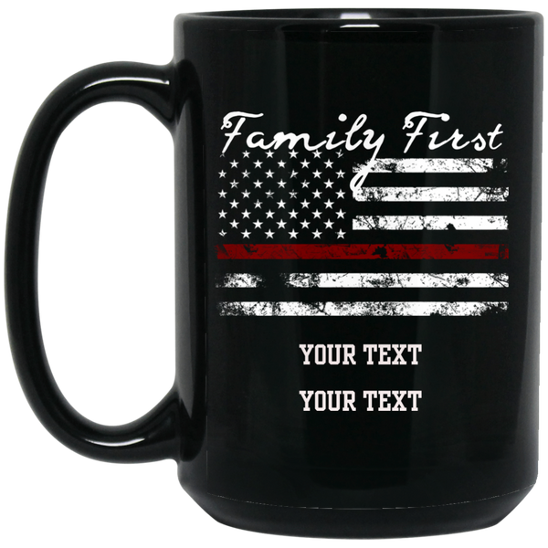 Personalized Fire Family First Mug Drinkware Black One Size 