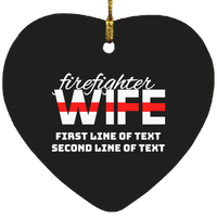 Personalized Firefighter Wife Ornament Housewares Black One Size 