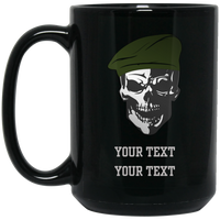 Personalized Military Skull Mug Drinkware Black One Size 