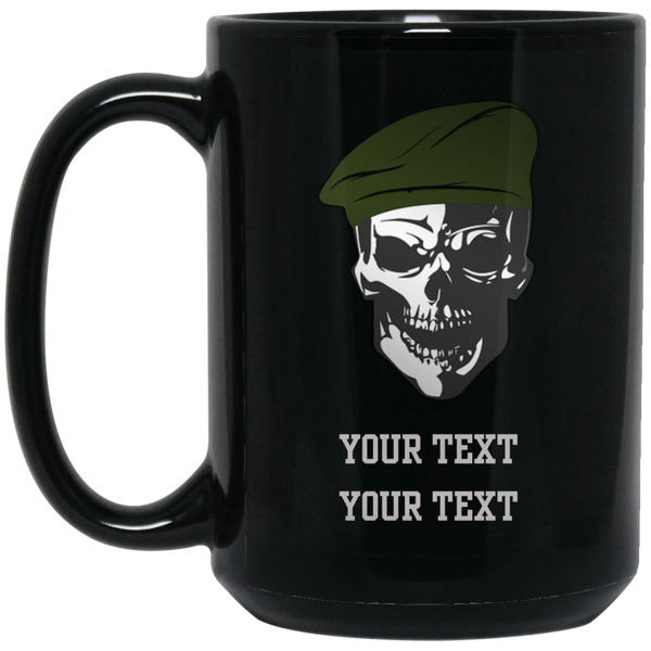 Personalized Military Skull Mug Drinkware Black One Size 