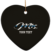 Personalized Mrs Thin Blue Line Ornament Housewares Black One Size 