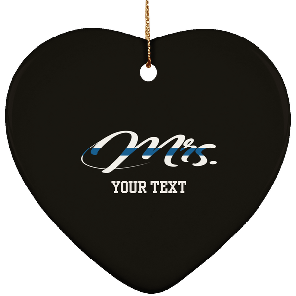 Personalized Mrs Thin Blue Line Ornament Housewares Black One Size 