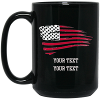 Personalized Tattered Red Flag Mug Drinkware Black One Size 