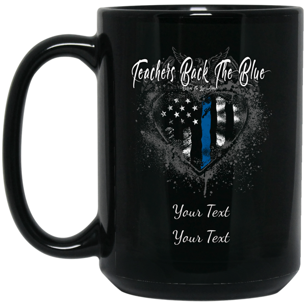 Personalized Teachers Back The Blue Mug Drinkware Black One Size 