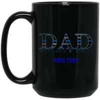 Personalized Thin Blue Line Dad Mug Drinkware Black One Size 