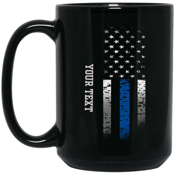 Personalized Thin Blue Line Flag Mug Drinkware Black One Size 