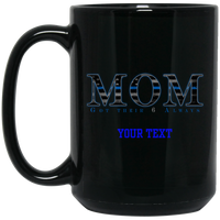 Personalized Thin Blue Line Mom Mug Drinkware Black One Size 