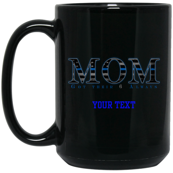 Personalized Thin Blue Line Mom Mug Drinkware Black One Size 