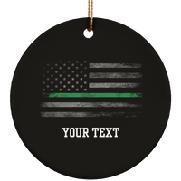 Personalized Thin Green Line Ornament Housewares Black One Size 