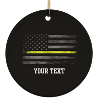 Personalized Thin Yellow Line Dispatch Ornament Housewares Black One Size 