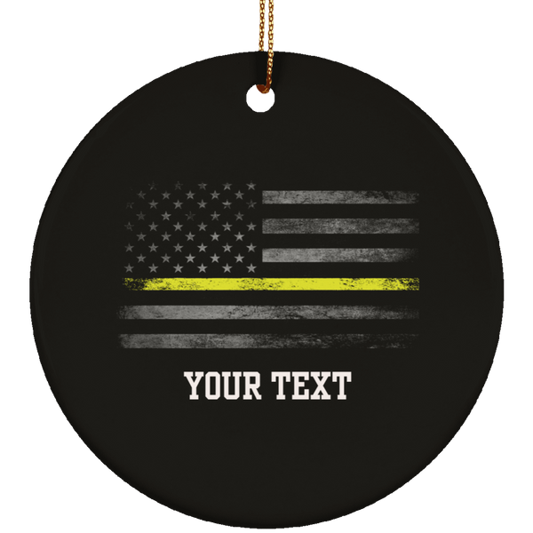 Personalized Thin Yellow Line Dispatch Ornament Housewares Black One Size 
