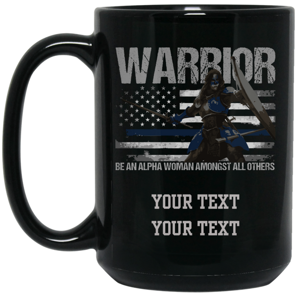 Personalized Warrior Alpha Woman Mug Drinkware Black One Size 
