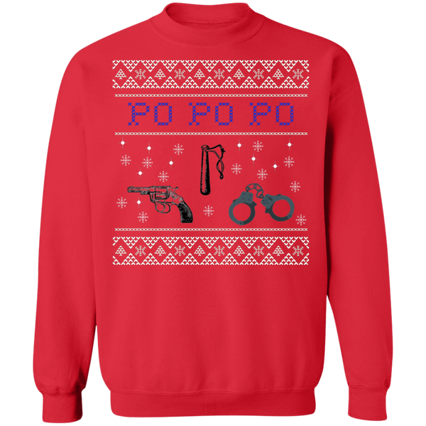 PO PO PO Police Ugly Christmas Sweater Sweatshirts Red S 