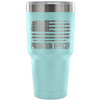 Probation Officer Tumbler Tumblers teelaunch 30 Ounce Vacuum Tumbler - Light Blue 