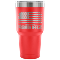 Probation Officer Tumbler Tumblers teelaunch 30 Ounce Vacuum Tumbler - Red 